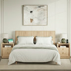 Mid-Century Modern White Oak Nightstand with Beveled | Fortunetec