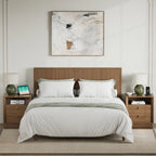 Mid-Century Modern Walnut Nightstand with Beveled Edges | Fortunetec