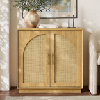 Rattan Sideboard – Eiche Natur für Ess- & Wohnzimmer