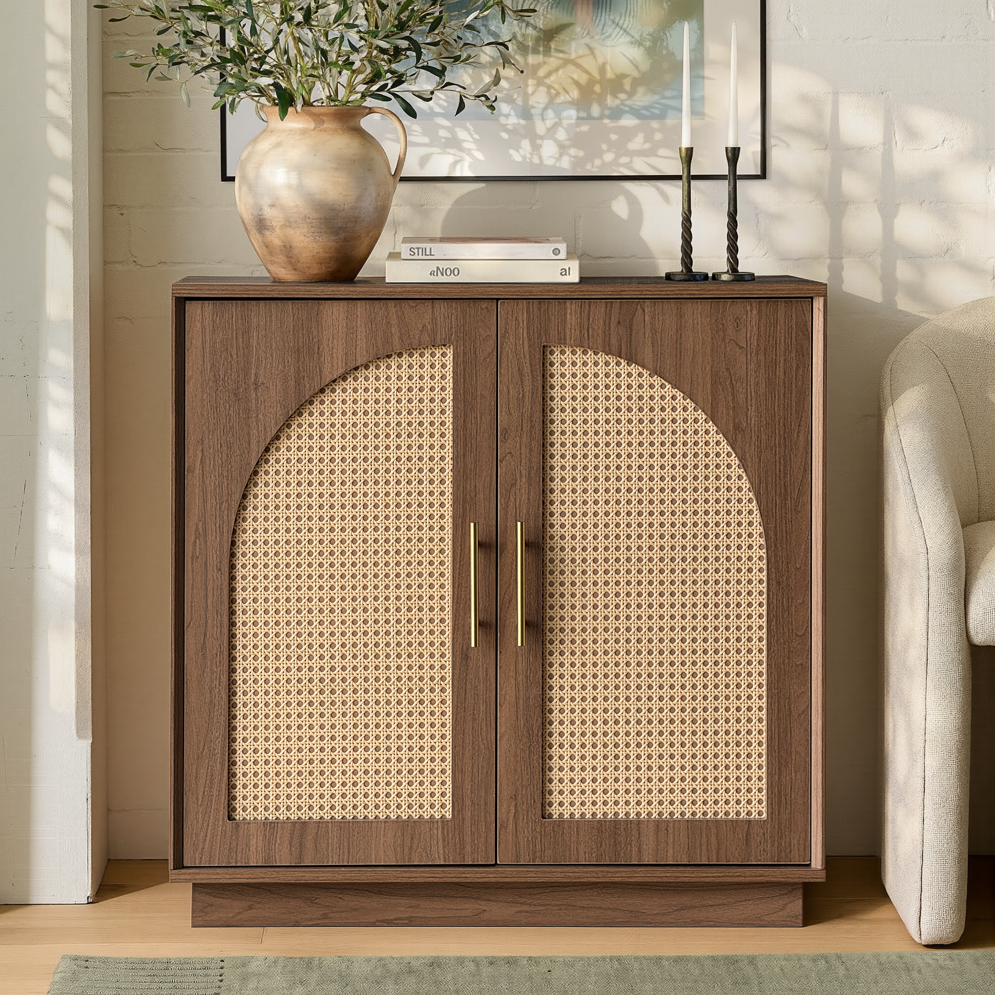 Rattan Sideboard - Oak Natural for Dining Room & Living Room