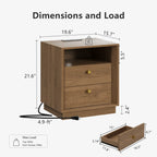 Mid-Century Modern Walnut Nightstand with Beveled Edges | Fortunetec