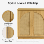 Rattan Sideboard – Eiche Natur für Ess- & Wohnzimmer