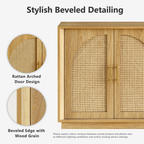 63" 4 Rattan Sideboard – Eiche Natur für Ess- & Wohnzimmer
