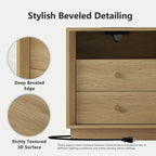 Mid-Century Modern Grok Wood Nightstand with Beveled | Fortunetec