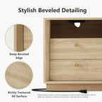 Mid-Century Modern White Oak Nightstand with Beveled | Fortunetec