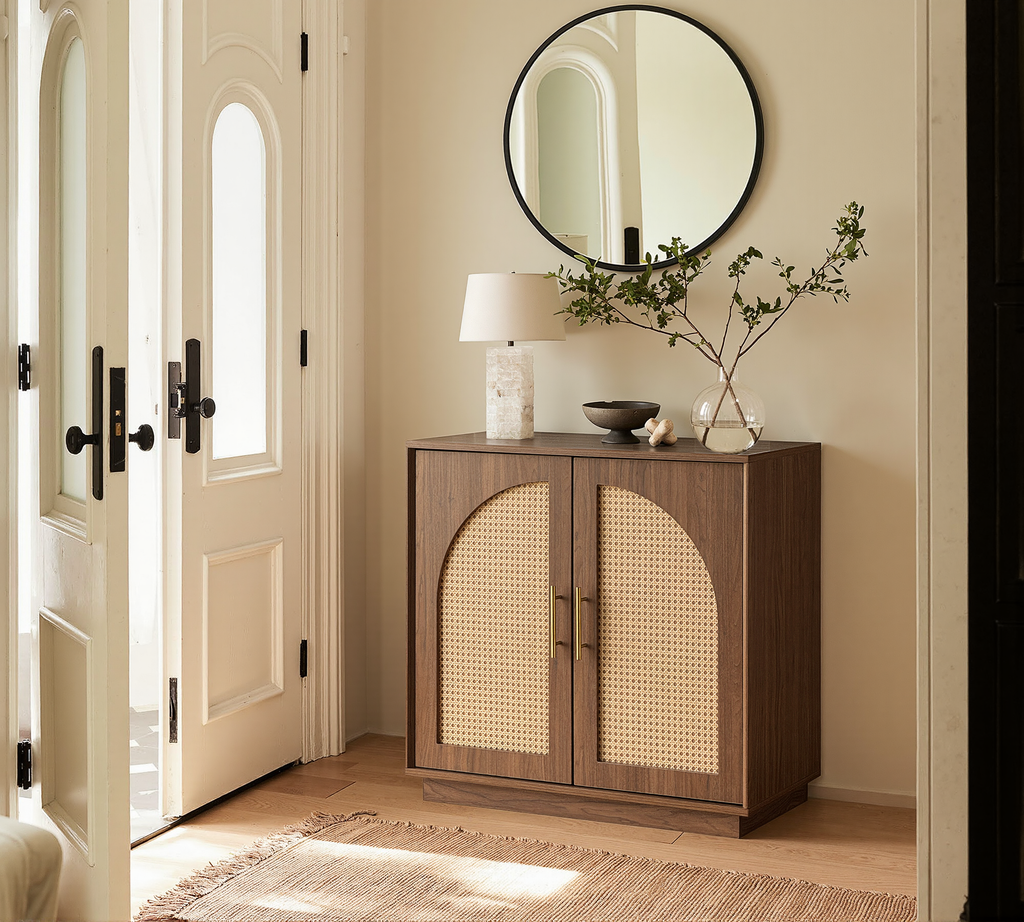 Rattan Sideboard – Eiche Natur für Ess- & Wohnzimmer