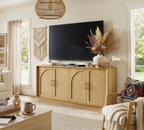 63" 4 Rattan Sideboard – Eiche Natur für Ess- & Wohnzimmer