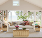 Nachttisch aus Eiche und Rattan – Boho-Nachttisch mit Schublade