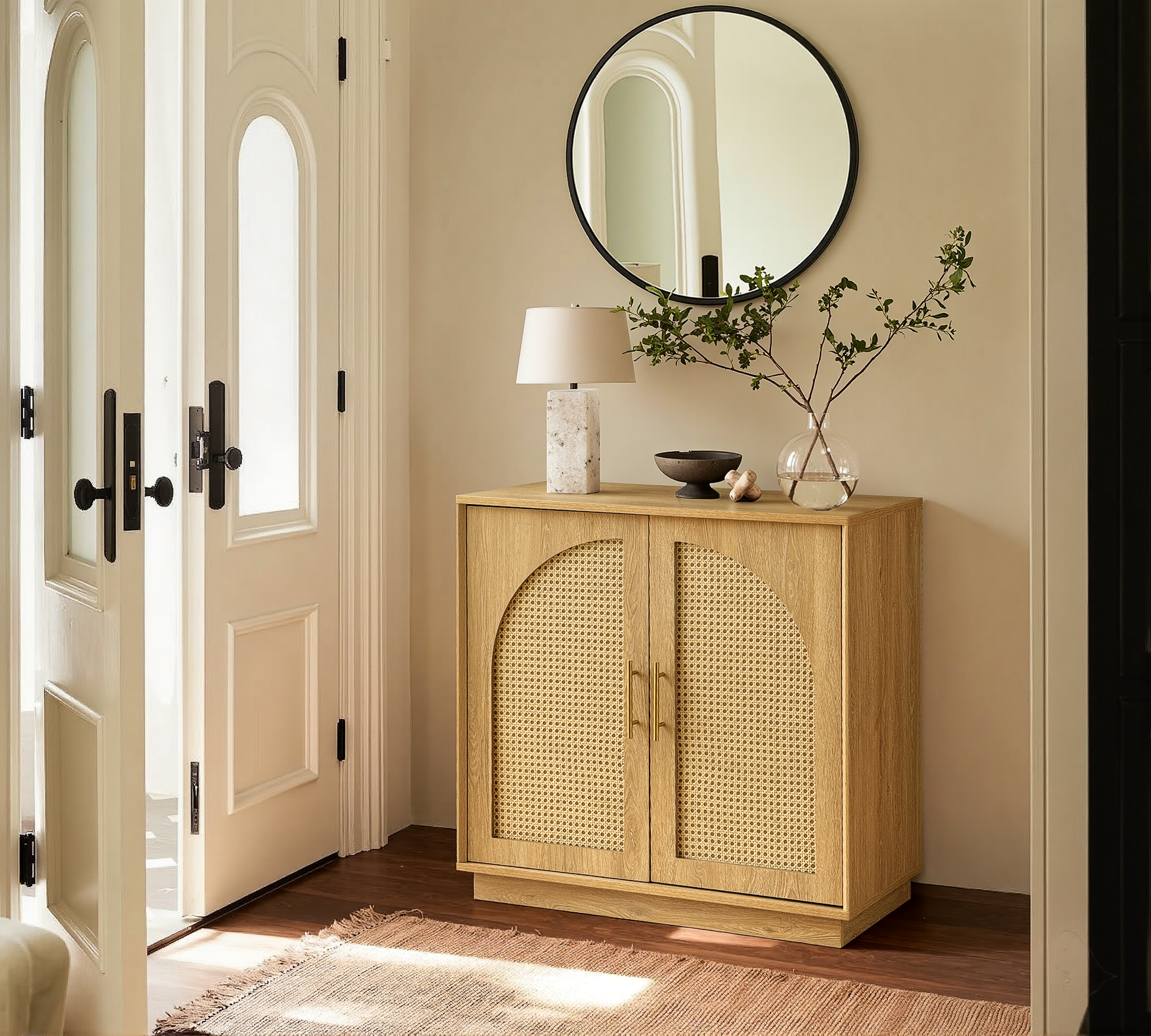 Rattan Sideboard - Oak Natural for Dining Room & Living Room