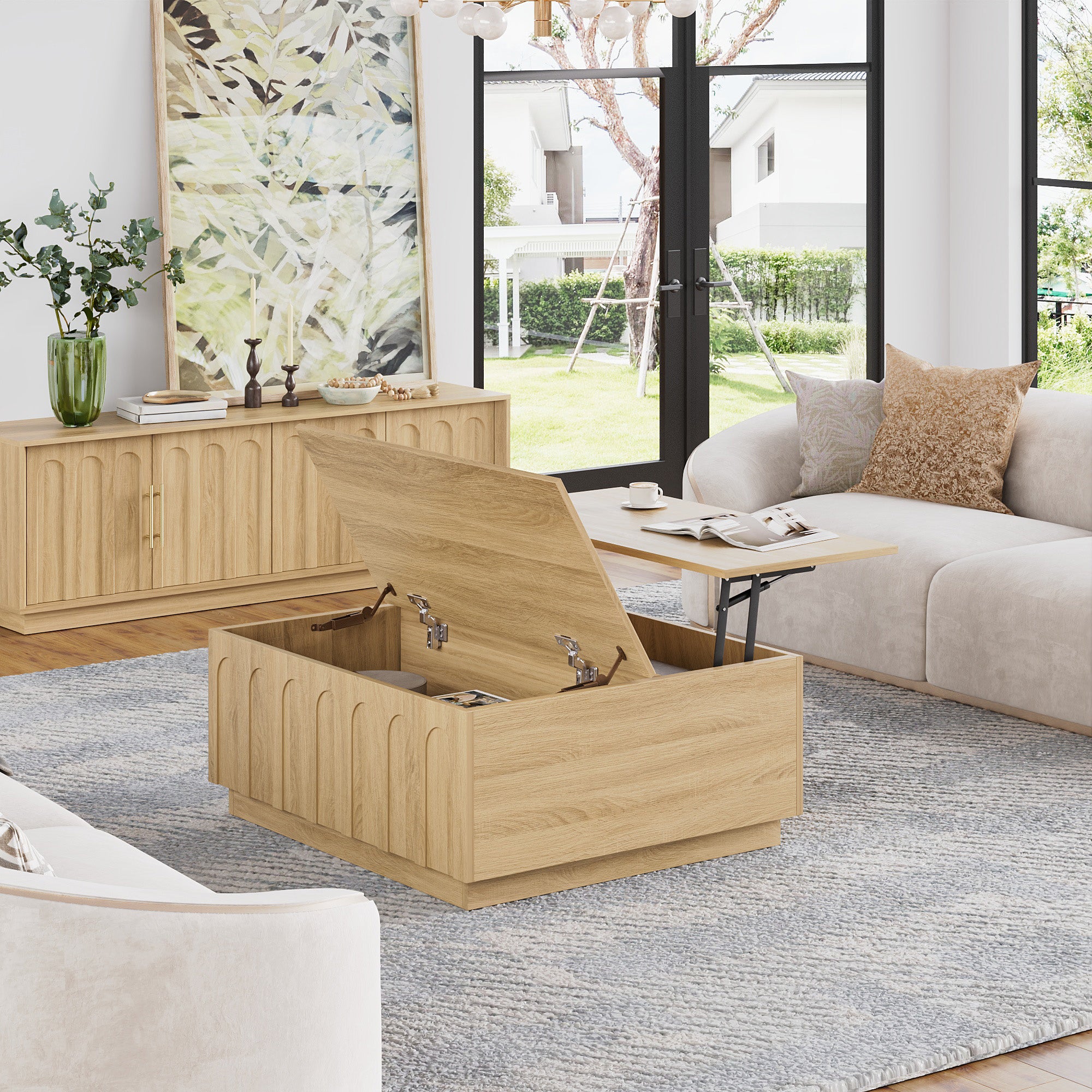 White Oak Coffee Table – Mid-Century Modern Arched | FORTUNETEC