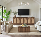 Rattan Sideboard – Eiche Natur für Ess- & Wohnzimmer