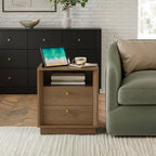 Mid-Century Modern Walnut Nightstand with Beveled Edges | Fortunetec
