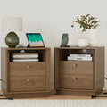 Mid-Century Modern Walnut Nightstand with Beveled Edges | Fortunetec