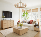 Kommode aus Eiche und Rattan mit 9 Schubladen – Boho-Chic-Kommode