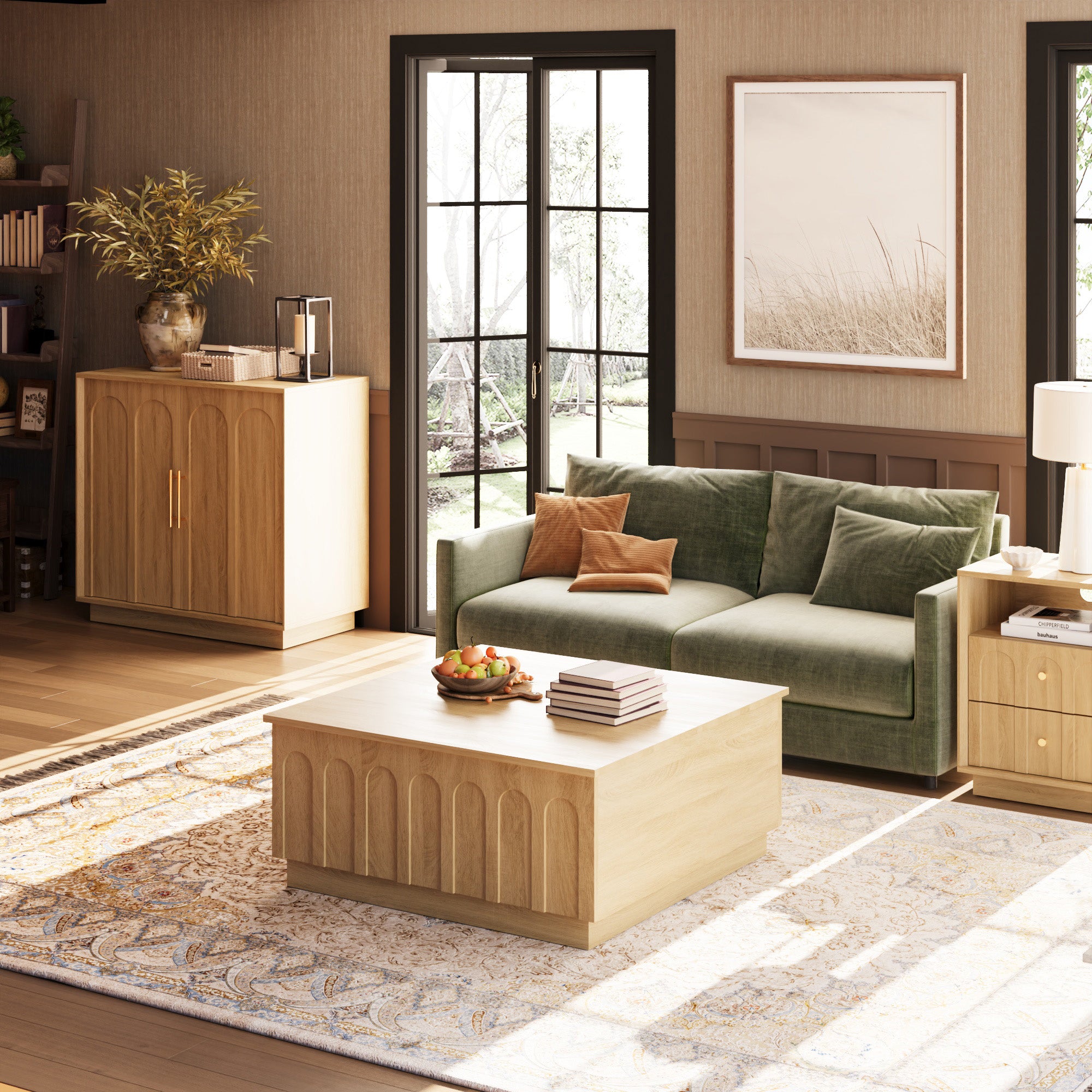 White Oak Coffee Table – Mid-Century Modern Arched | FORTUNETEC