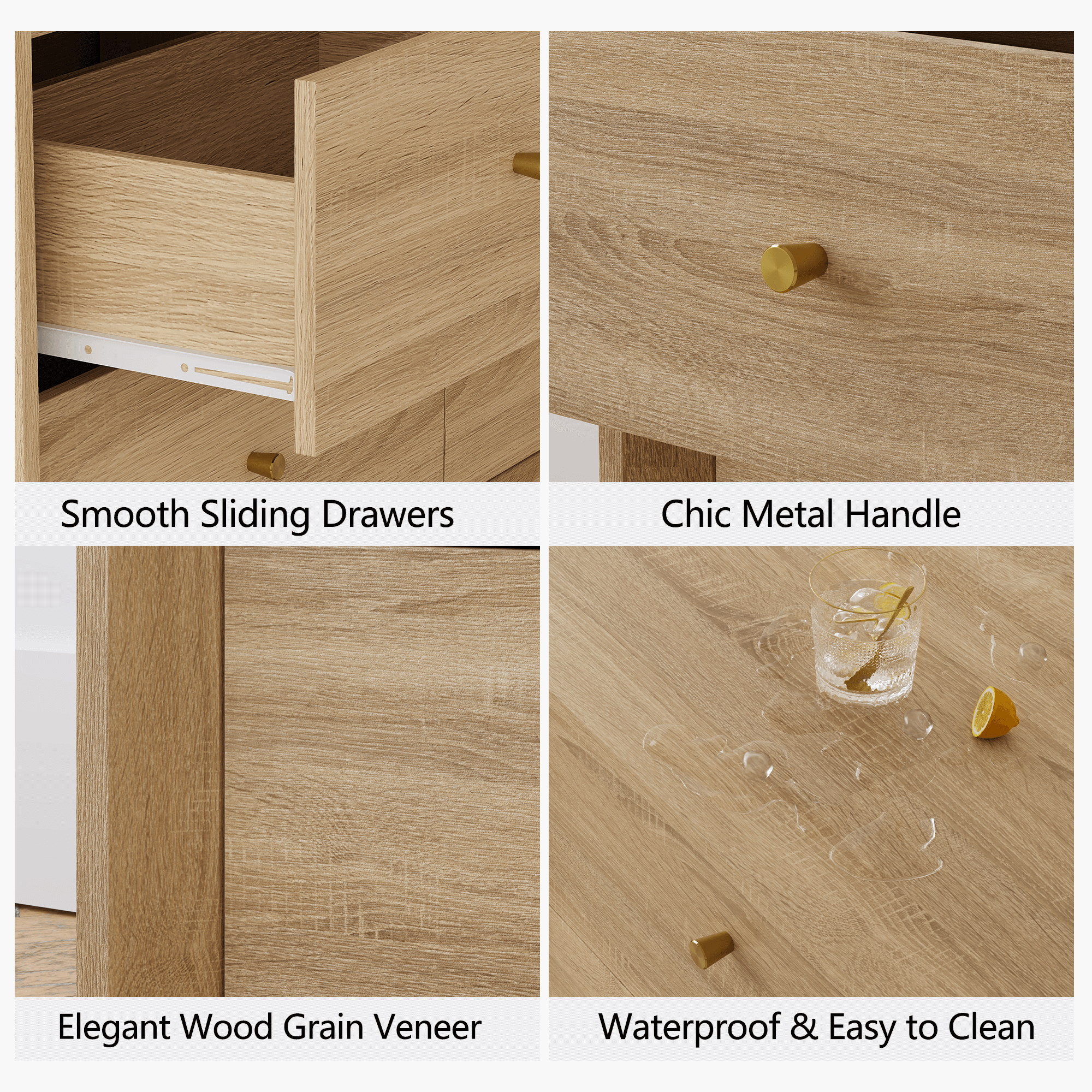FORTUNETEC White Oak 6-Drawer Dresser – Mid-Century ModernDiscover FORTUNETEC White Oak 6-Drawer Dresser – Mid-Century Modern Look-White Oak. Perfect for elegant storage in your dining or living space!
