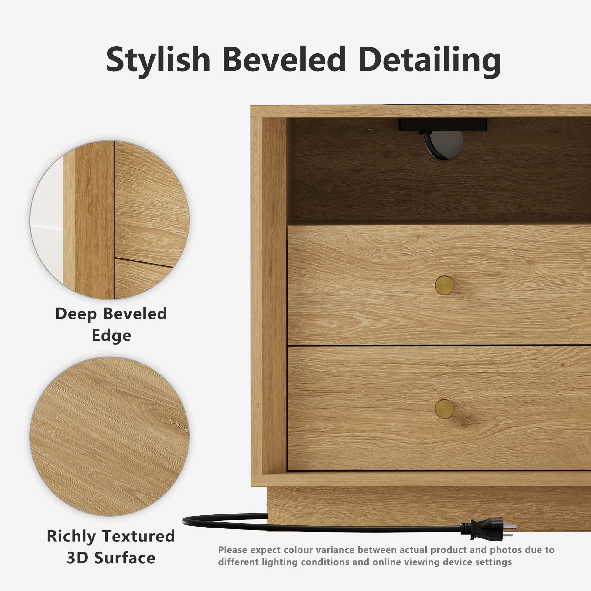 Mid-Century Modern Beveled Nightstand in Golden Oak WoodShop the Mid-Century Modern Beveled Nightstand in Golden Oak Wood for timeless style and elegant design in your bedroom.