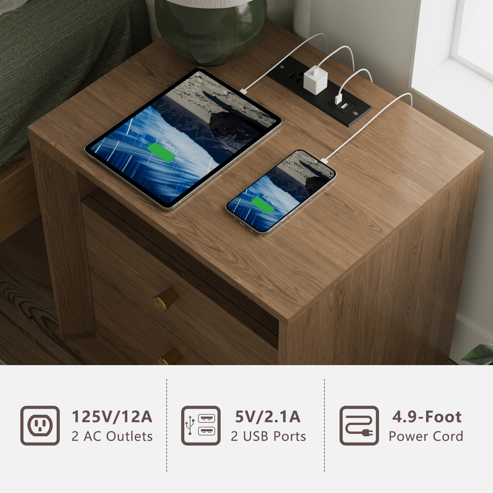 Mid-Century Modern Beveled Nightstand in Walnut WoodDiscover the Mid-Century Modern Beveled Nightstand in Walnut Wood, a blend of timeless style and practicality for your bedroom.