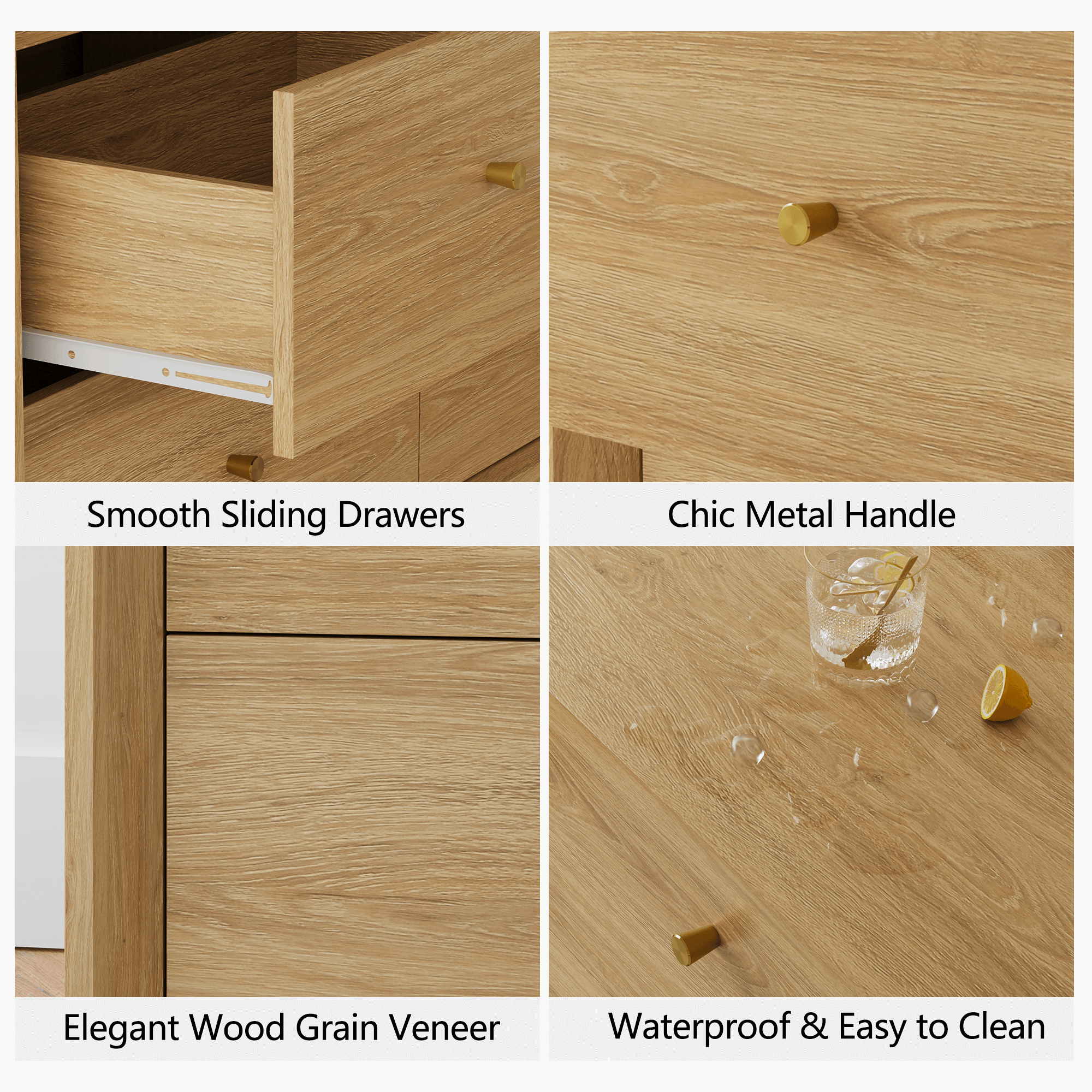 FORTUNETEC Mid-Century Modern Golden Oak DresserExplore FORTUNETEC Mid-Century Modern Golden Oak 6-Drawer Dresser for stylish storage to enhance your living space.