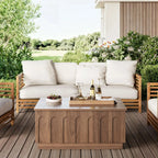 FORTUNETECMid - Century Modern Arched Walnut Coffee Table for Living Room