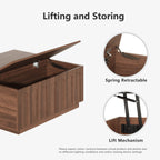 FORTUNETECMid - Century Modern Arched Walnut Coffee Table for Living Room