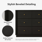 FORTUNETECMid - Century Modern Black 9 - Drawer Dresser