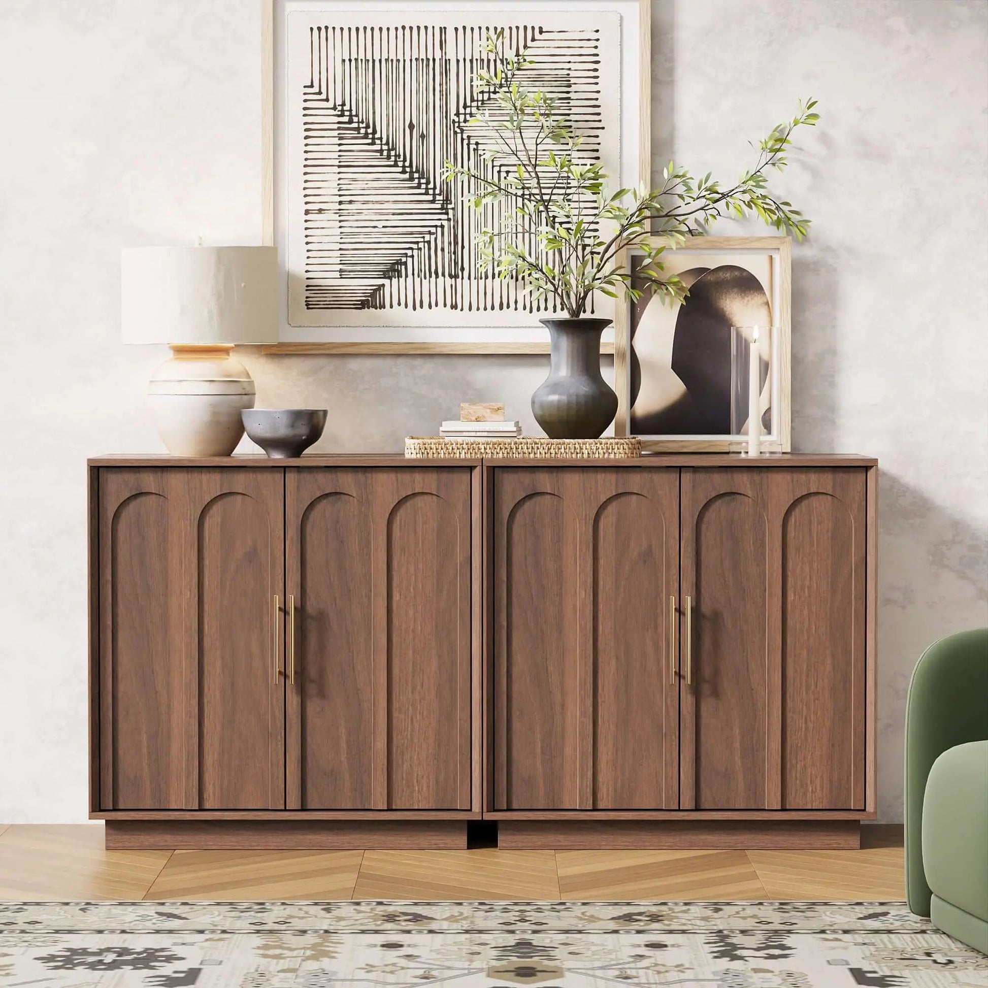 FORTUNETECMid - Century Modern Walnut Sideboard