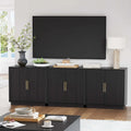 FORTUNETECModern Black Wood Sideboard Buffet Cabinet