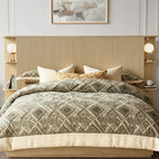 FORTUNETECModern Oak Fluted Queen Headboard with Storage Shelf – Warm Farmhouse Style Design