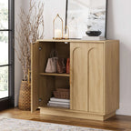 FORTUNETECModern Oak Sideboard Buffet Cabinet with Storage