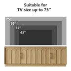 FORTUNETECWhite Oak Arched TV Stand – Mid - Century Modern Style
