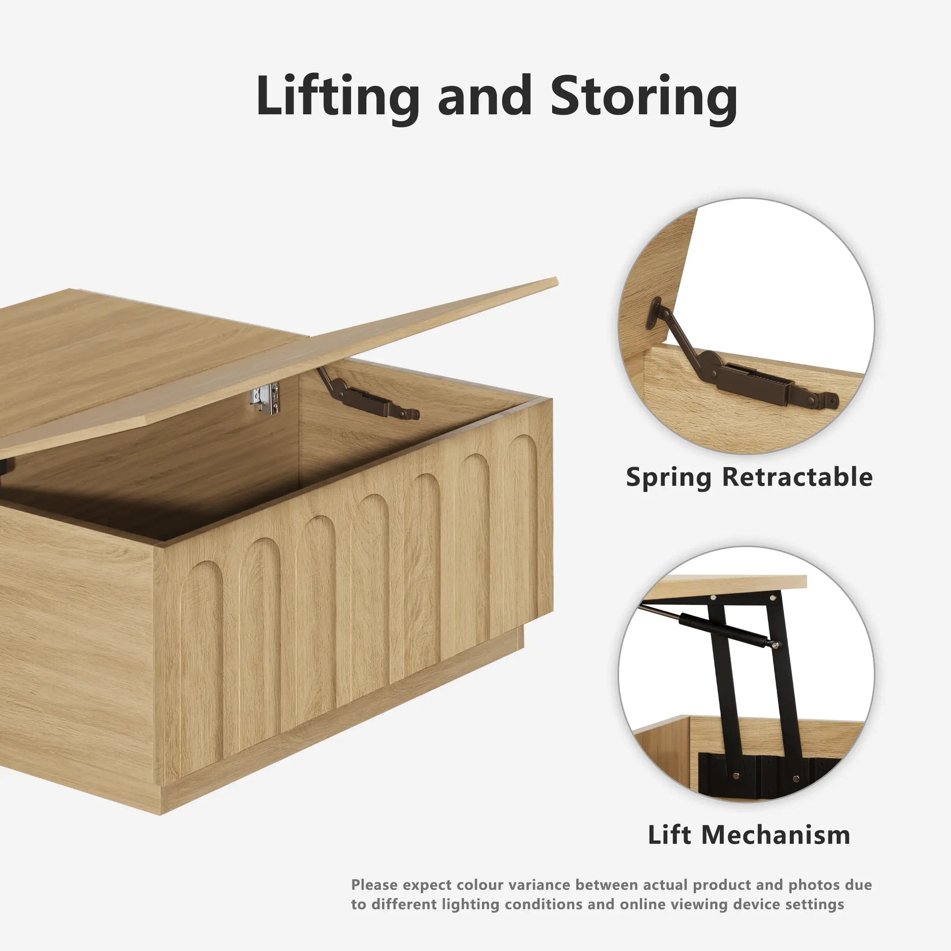 FORTUNETECWhite Oak Coffee Table – Mid - Century Modern Arched | FORTUNETEC