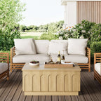 FORTUNETECWhite Oak Coffee Table – Mid - Century Modern Arched | FORTUNETEC